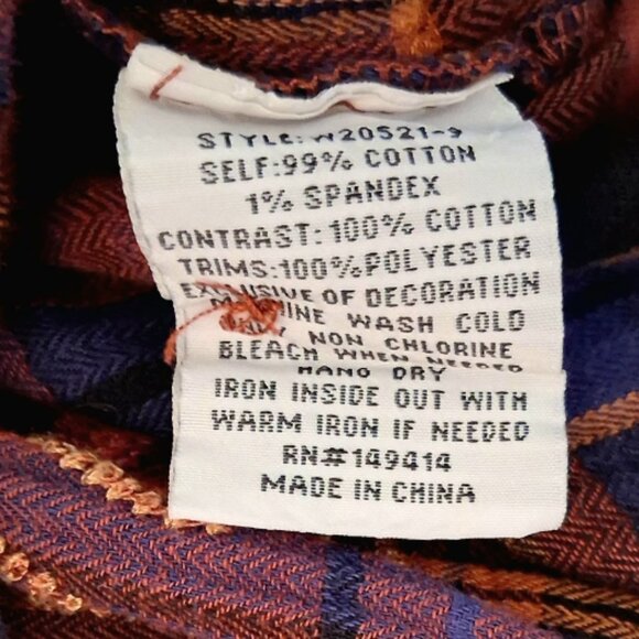 Johnny Was WS Cordelia Painters Smock Plaid Embroidered Button Front Top Sz XXL - Picture 12 of 13